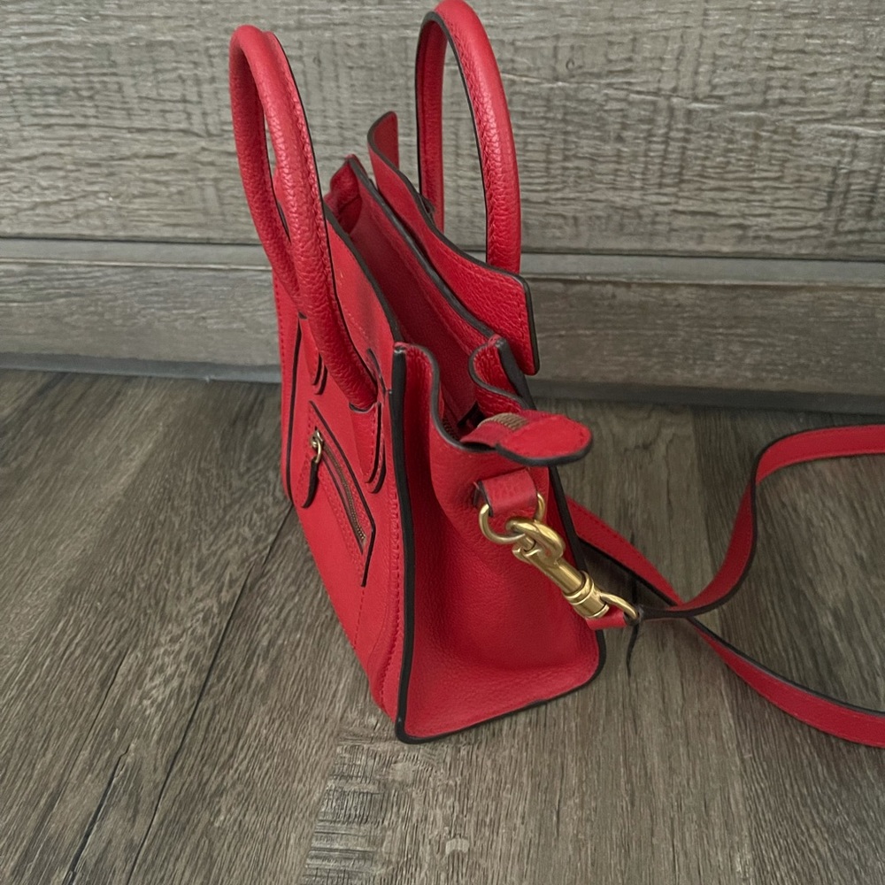 Authentic Celine Nano Luggage Red Bag Crossbody - Picture 5 of 15